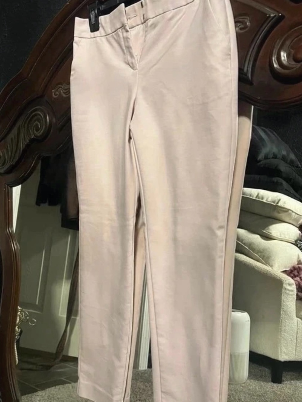 Express Classic Women's Straight-Leg ankle Pants in blush Pink